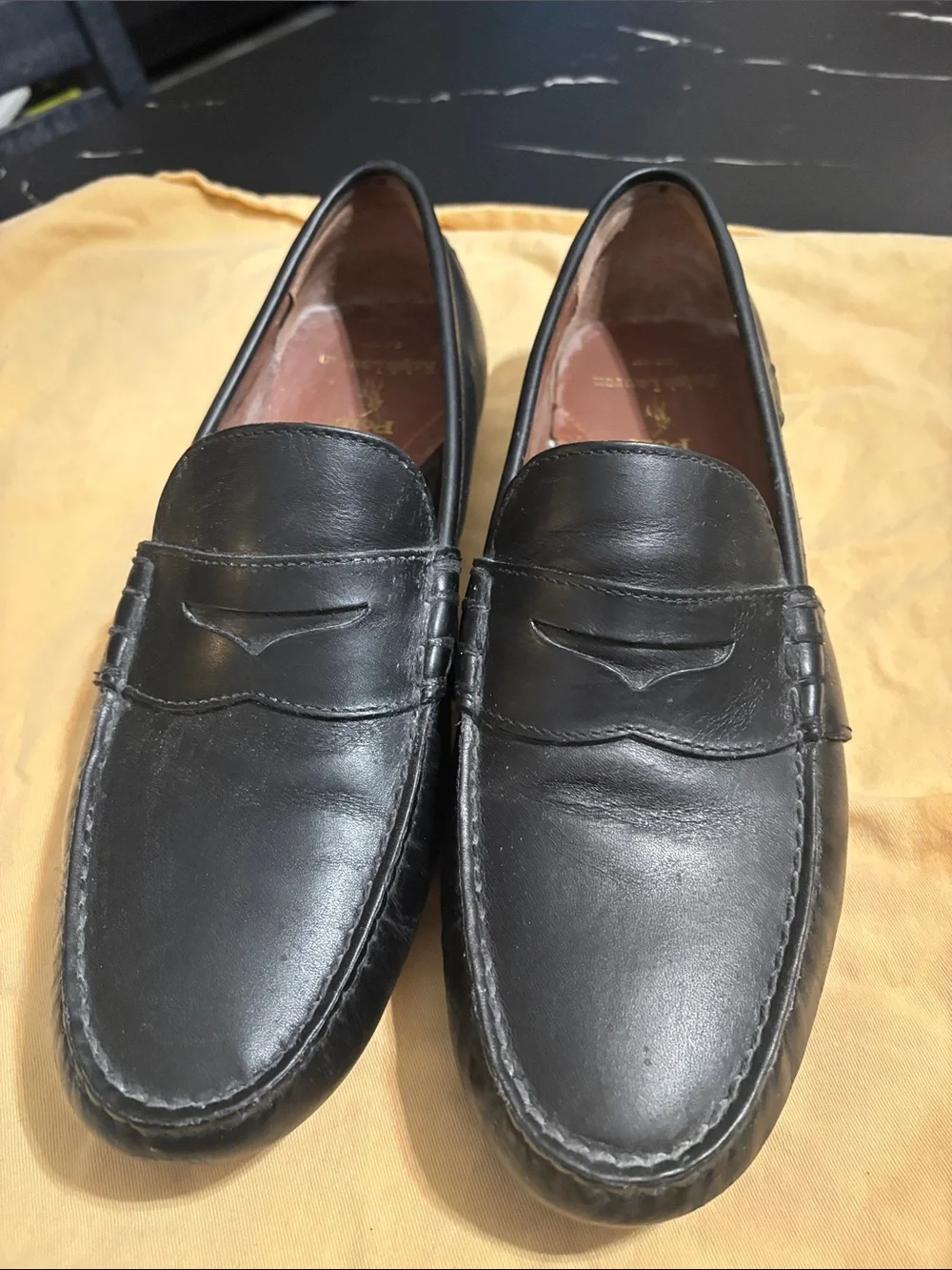 Polo by Ralph Lauren Black Leather Penny Loafers